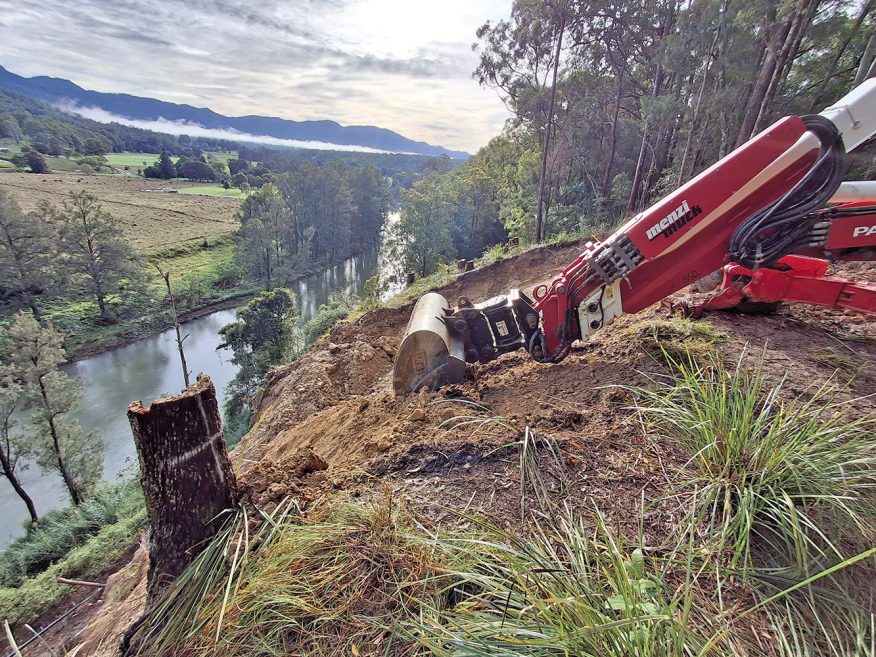 Excavation team at the slip site