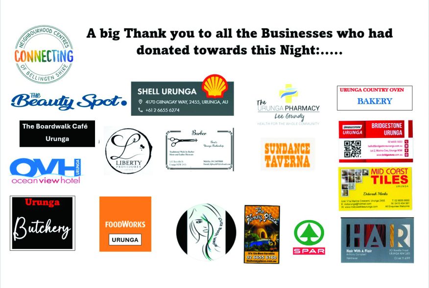 Trivia Night 2025 Urunga sponsors