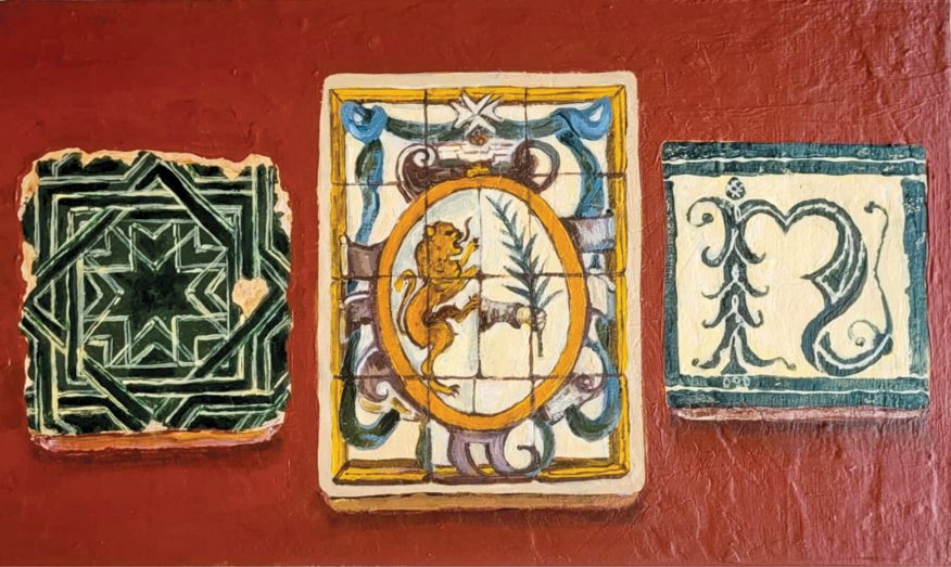 green tiles painting